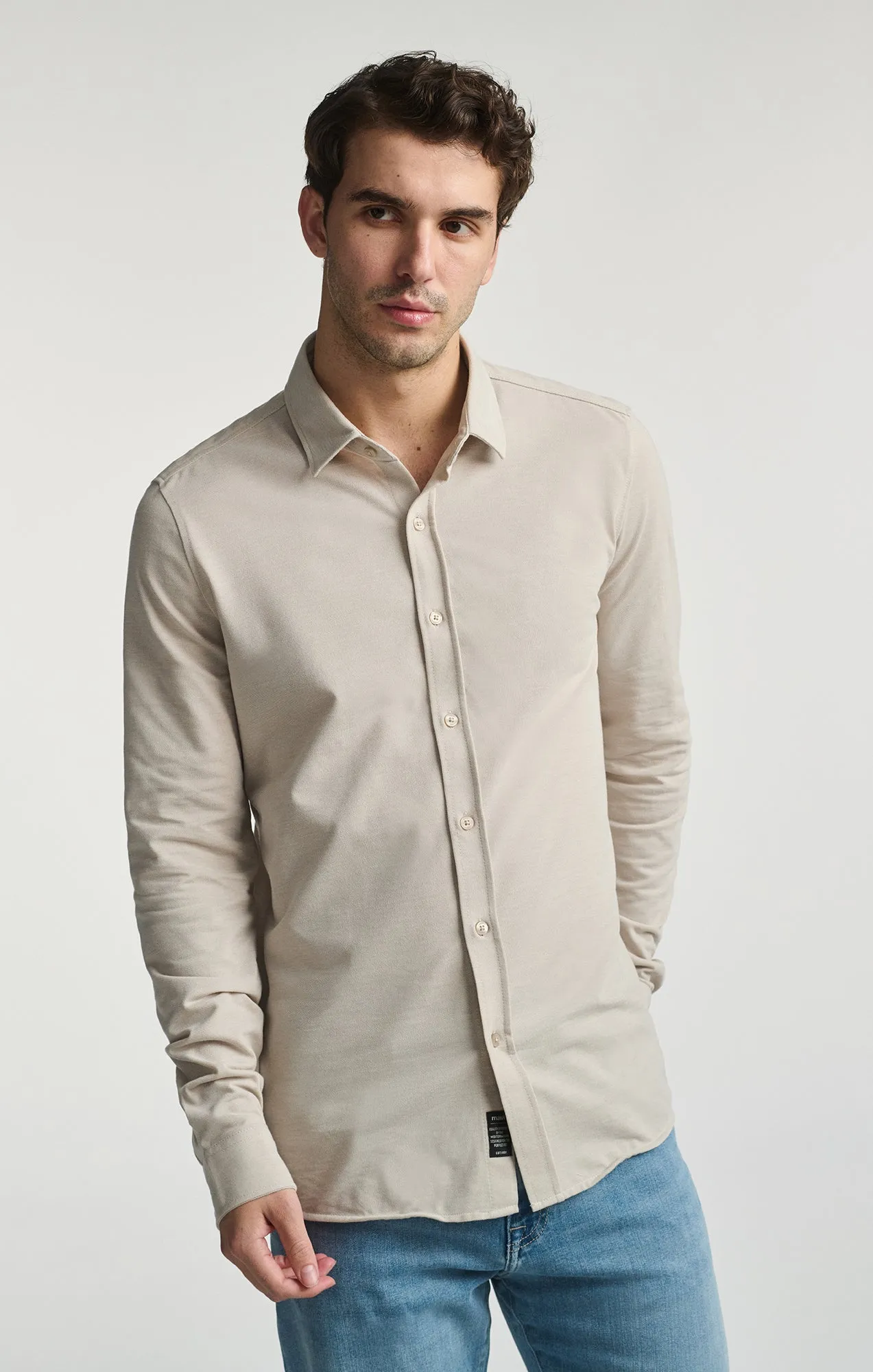 LONG SLEEVE BUTTON-UP SHIRT IN SILVER LINING sold by Mavi