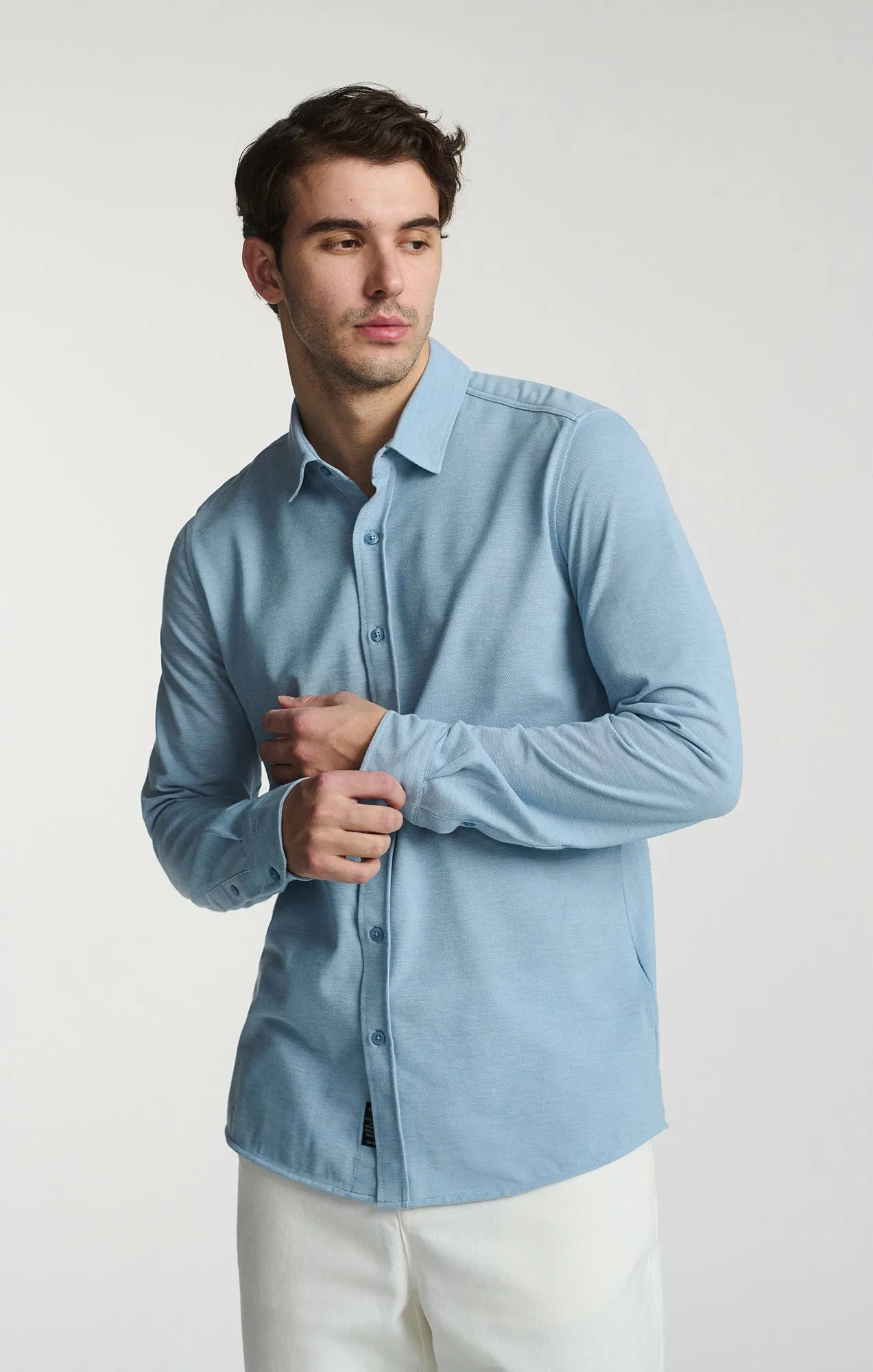 LONG SLEEVE BUTTON-UP SHIRT IN BLUE SHADOW sold by Mavi
