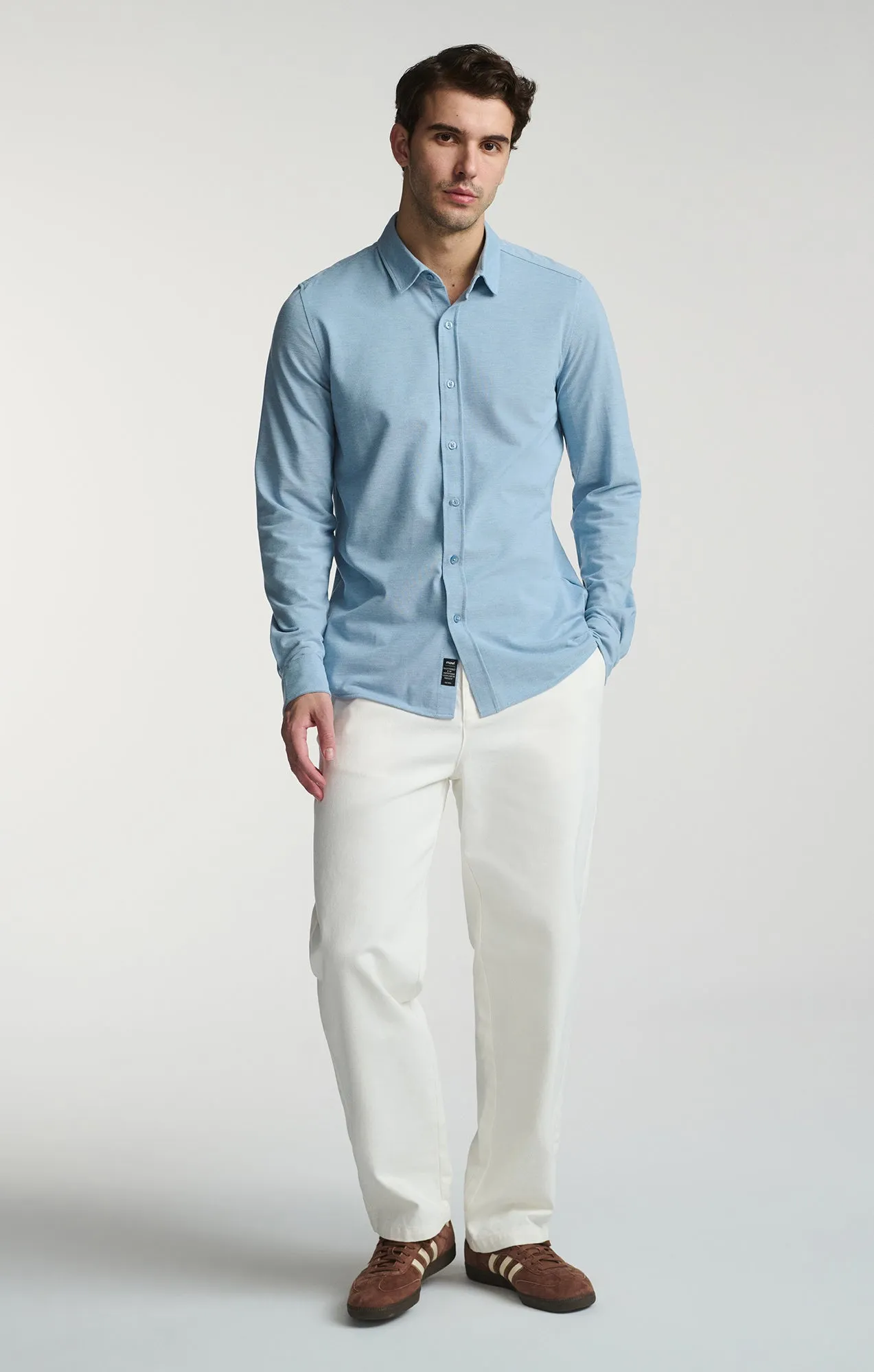 LONG SLEEVE BUTTON-UP SHIRT IN BLUE SHADOW sold by Mavi product image thumbnail 4