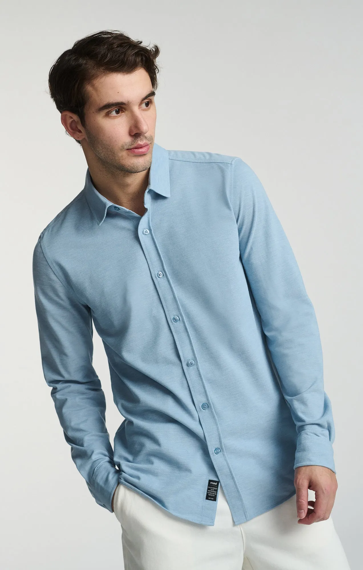 LONG SLEEVE BUTTON-UP SHIRT IN BLUE SHADOW sold by Mavi product image thumbnail 2
