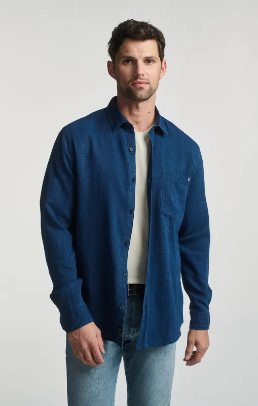 ONE POCKET LONG SLEEVE BUTTON-UP SHIRT IN INDIGO sold by Mavi