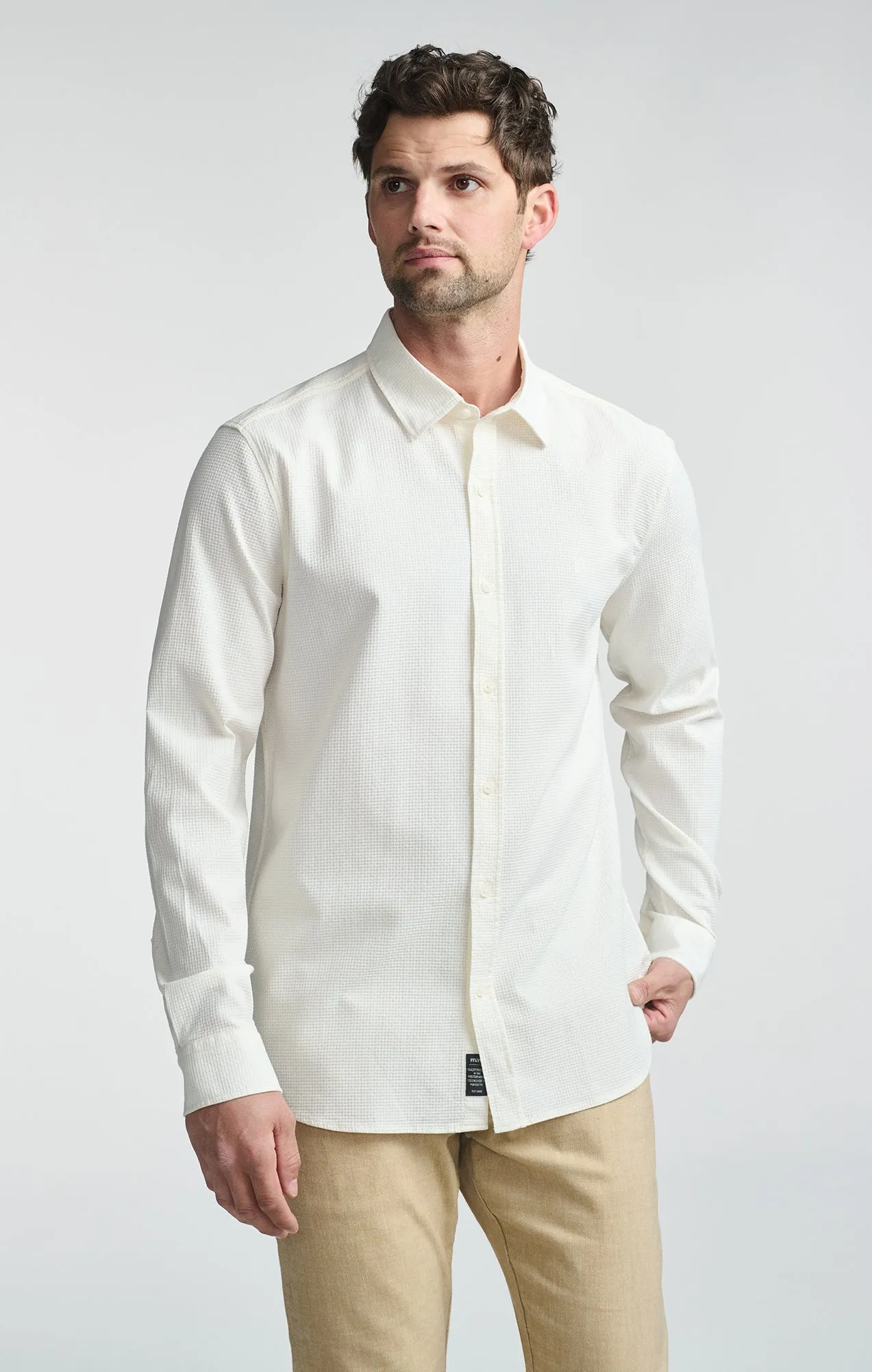 LONG SLEEVE BUTTON-UP SHIRT IN ANTIQUE WHITE sold by Mavi