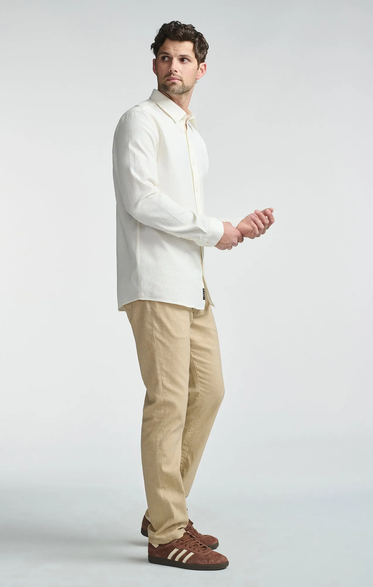 LONG SLEEVE BUTTON-UP SHIRT IN ANTIQUE WHITE sold by Mavi product image thumbnail 3