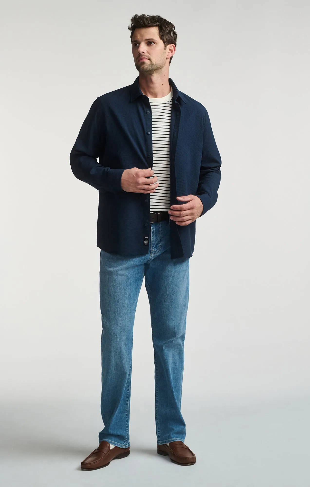 LONG SLEEVE BUTTON-UP SHIRT IN BLACK IRIS sold by Mavi product image thumbnail 2