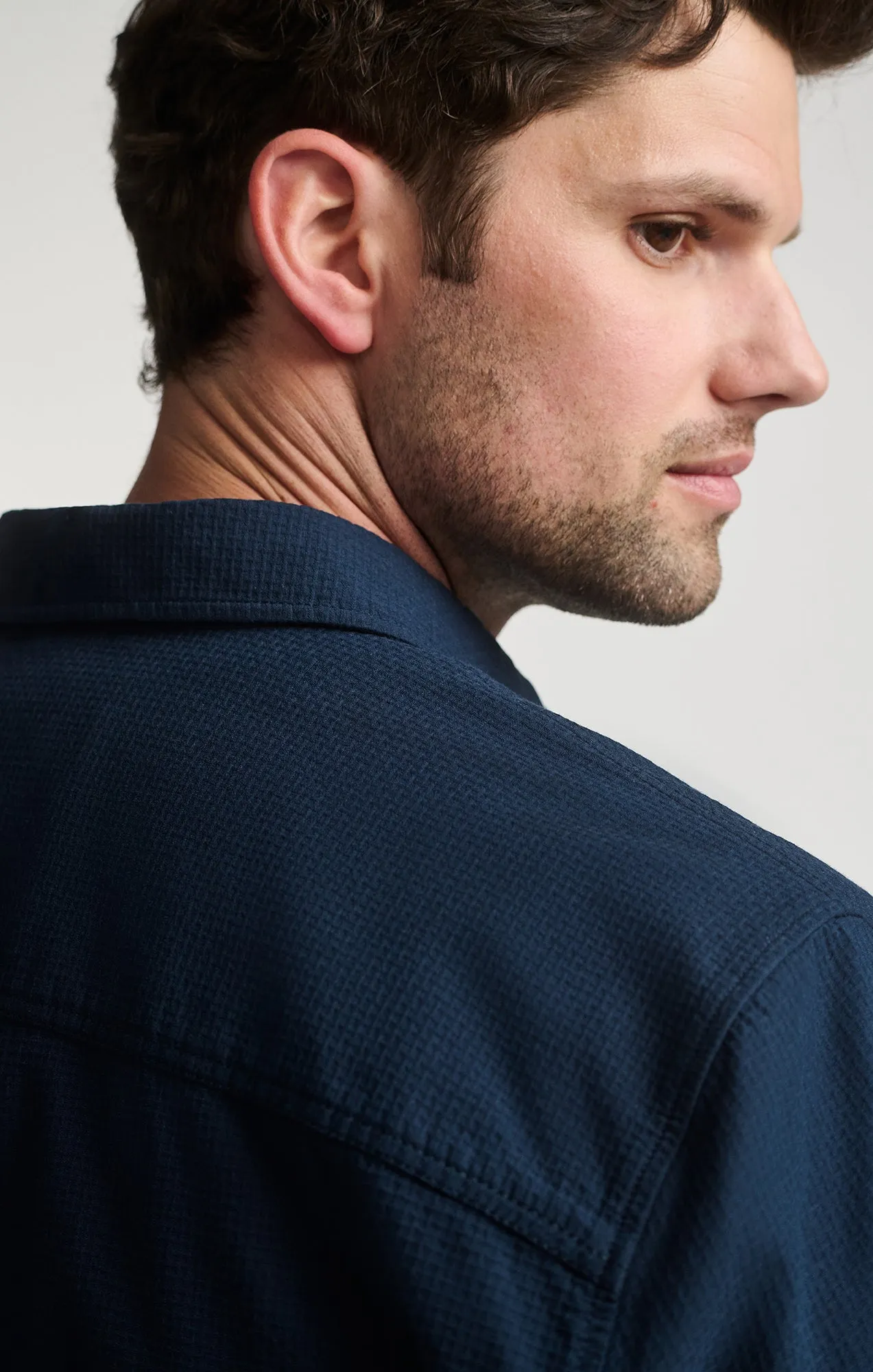 LONG SLEEVE BUTTON-UP SHIRT IN BLACK IRIS sold by Mavi product image thumbnail 4