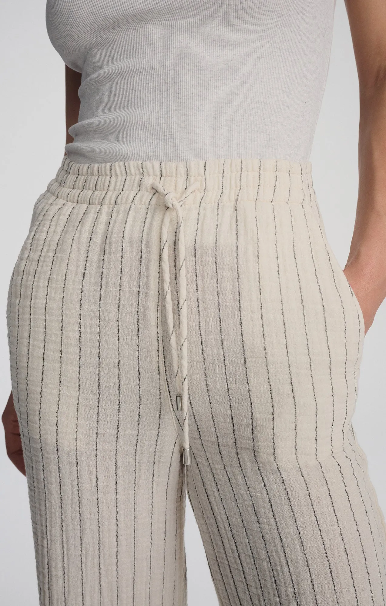 GAUZE PANTS IN GREY STRIPE sold by Mavi product image thumbnail 3