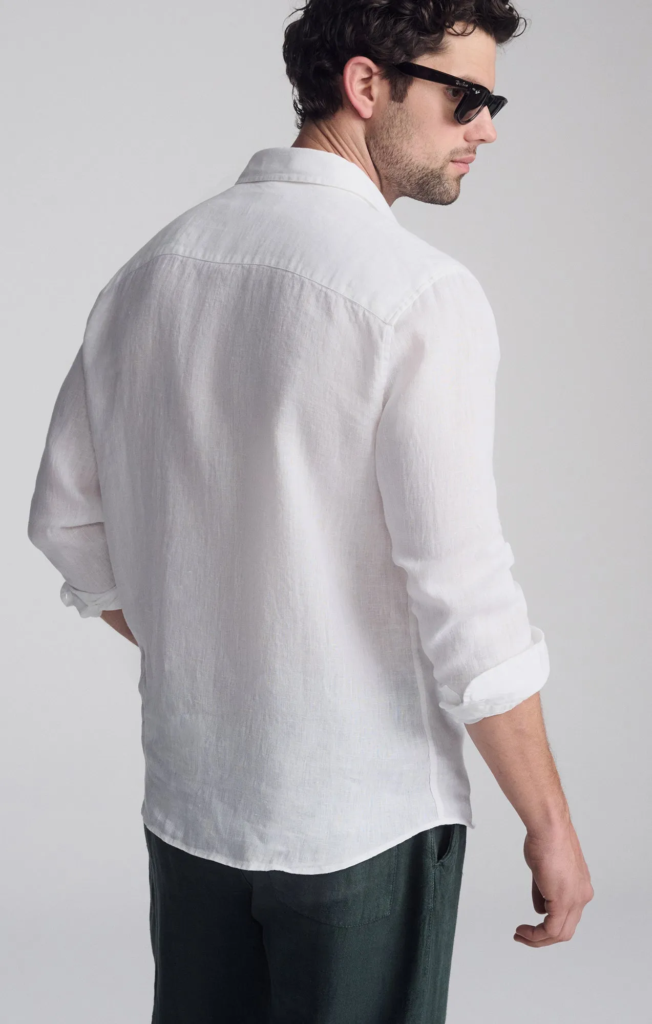 LINEN LONG SLEEVE BUTTON-UP SHIRT IN WHITE sold by Mavi product image thumbnail 2