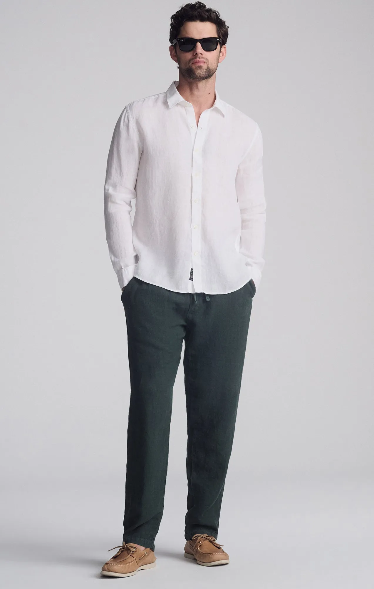 LINEN LONG SLEEVE BUTTON-UP SHIRT IN WHITE sold by Mavi product image thumbnail 3