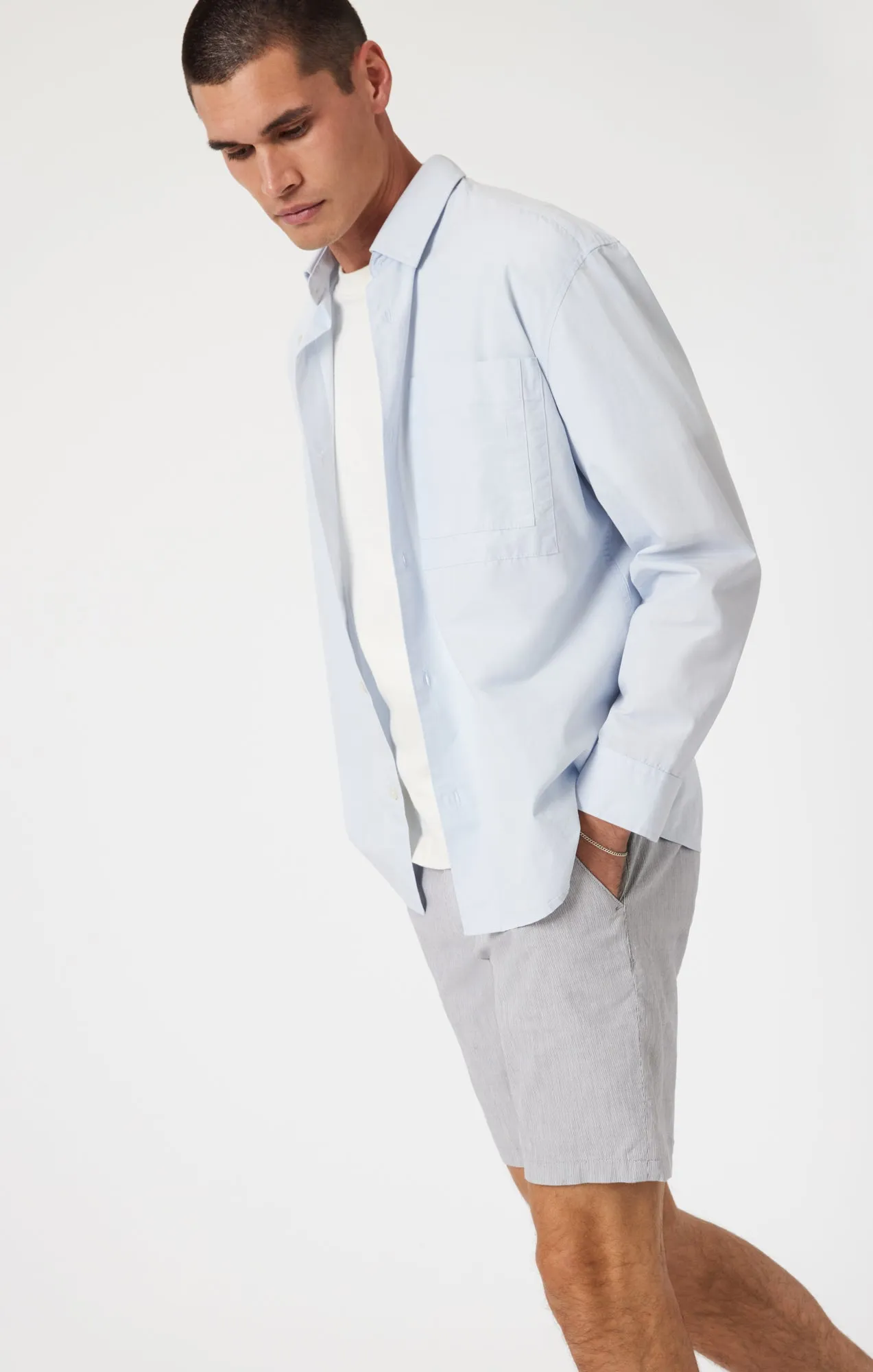 NOAH SHORTS IN LIGHT GREY LINEN STRIPE sold by Mavi product image thumbnail 2