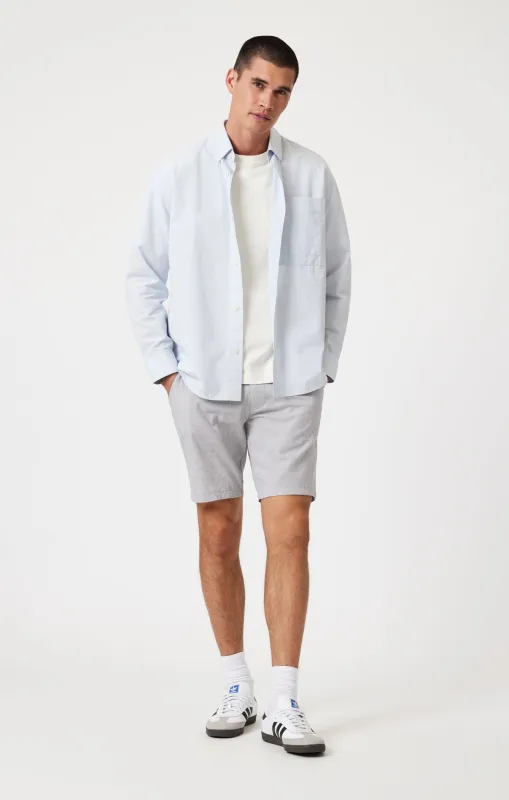NOAH SHORTS IN LIGHT GREY LINEN STRIPE sold by Mavi