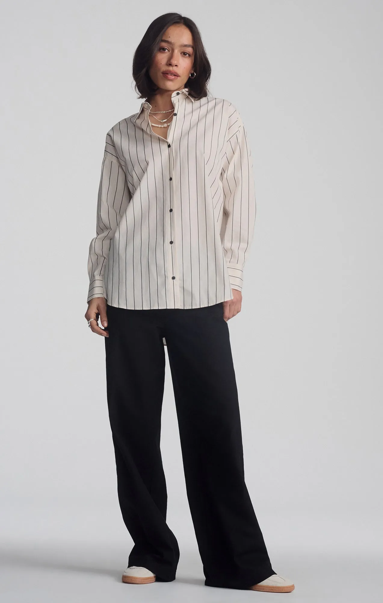 LONG SLEEVE BUTTON-UP SHIRT IN ANTRASIT STRIPE sold by Mavi product image thumbnail 2