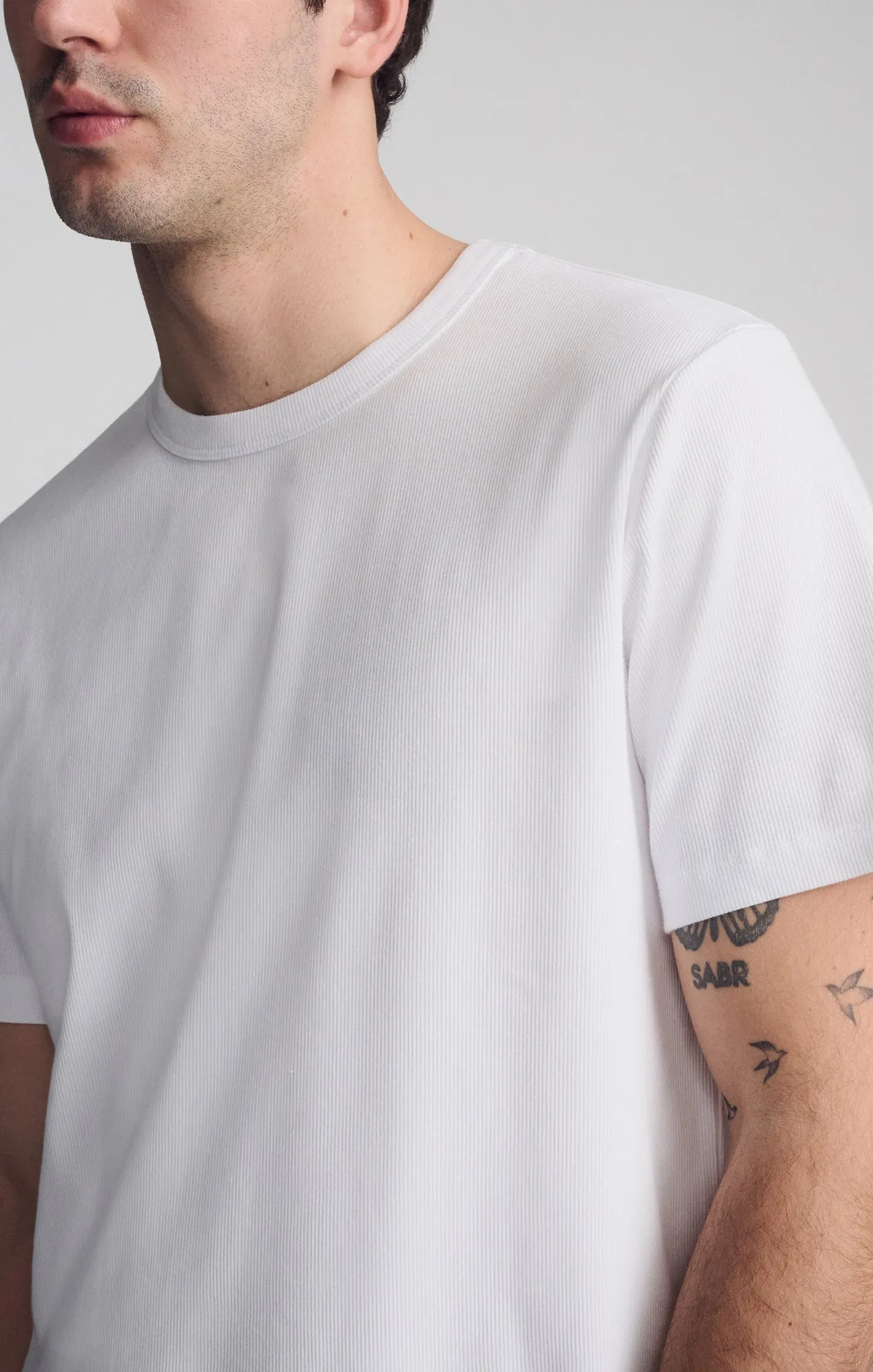 RIBBED SHORT SLEEVE CREW NECK T-SHIRT IN WHITE sold by Mavi product image thumbnail 4