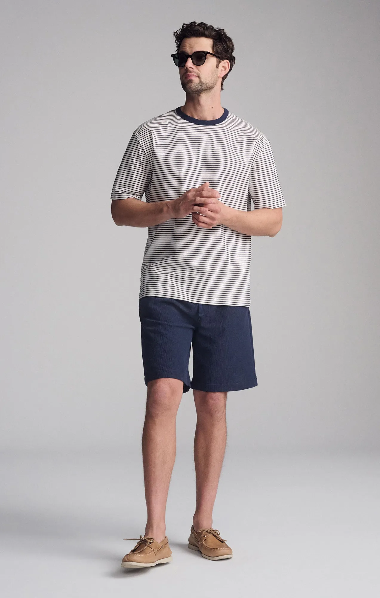 STRIPED SHORT SLEEVE CREW NECK T-SHIRT IN BLACK IRIS sold by Mavi product image thumbnail 2