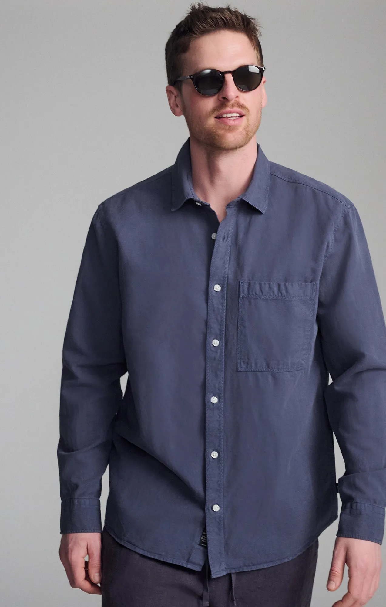 ONE POCKET LONG SLEEVE BUTTON-UP SHIRT IN OUTER SPACE sold by Mavi product image thumbnail 4