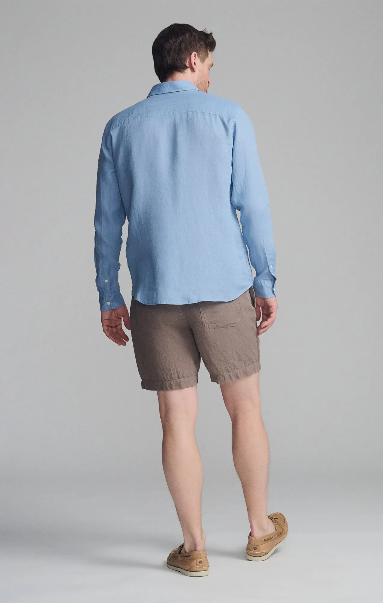 LINEN LONG SLEEVE BUTTON-UP SHIRT IN FADED DENIM sold by Mavi product image thumbnail 2