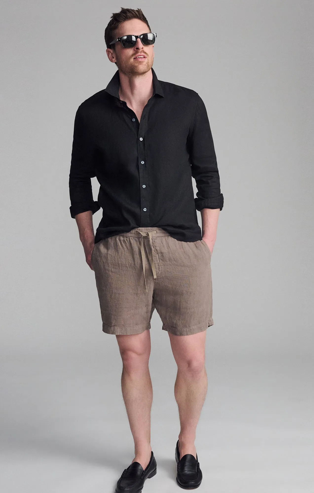 LINEN LONG SLEEVE BUTTON-UP SHIRT IN BLACK sold by Mavi product image thumbnail 5