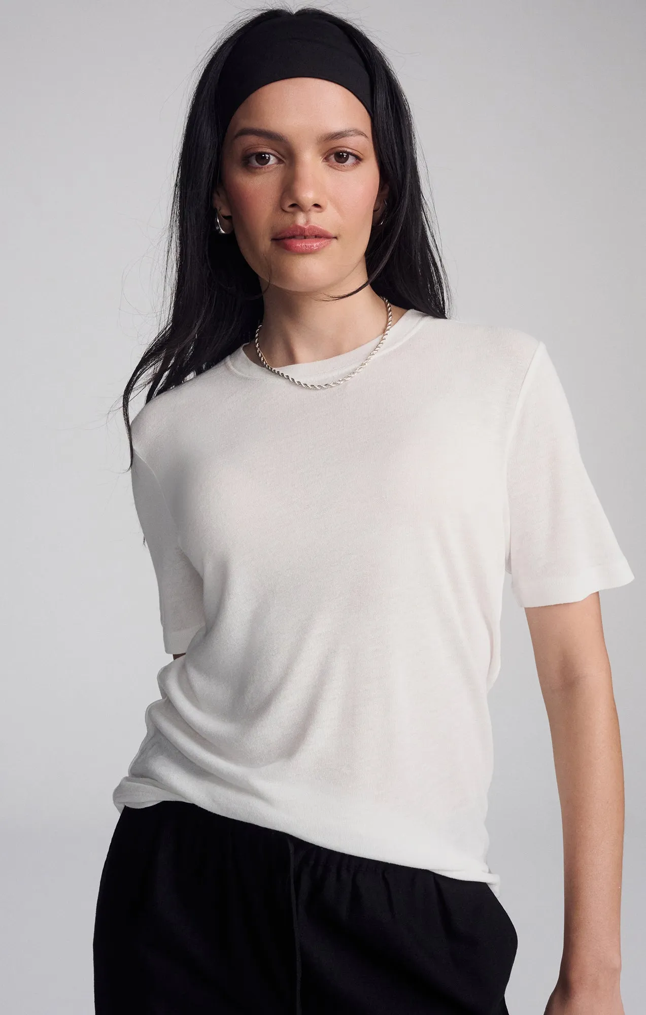 MODERN JERSEY T-SHIRT IN COCONUT MILK sold by Mavi