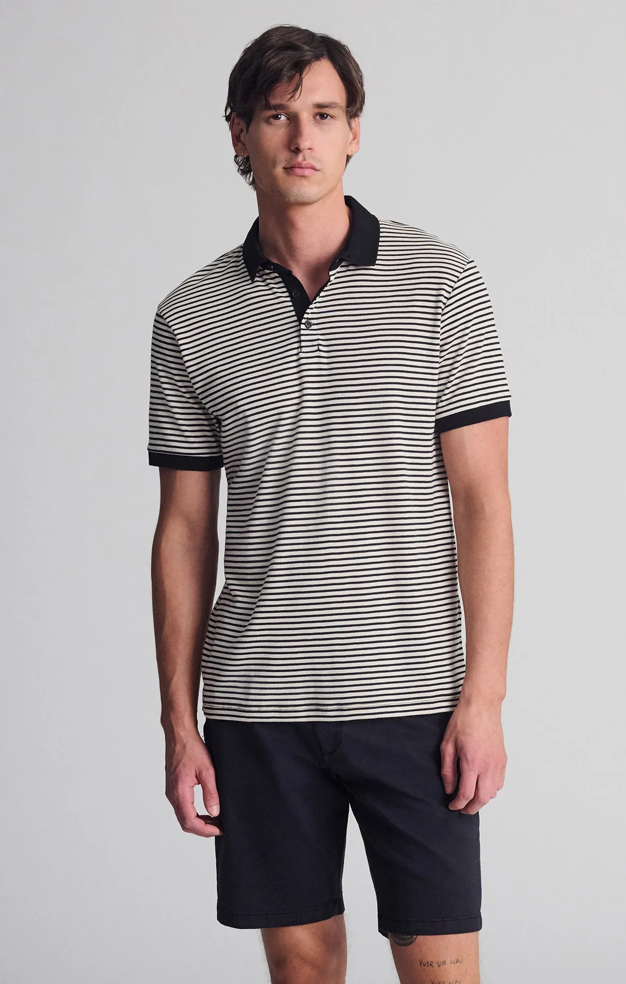 STRIPED POLO SHIRT IN TURTLEDOVE sold by Mavi