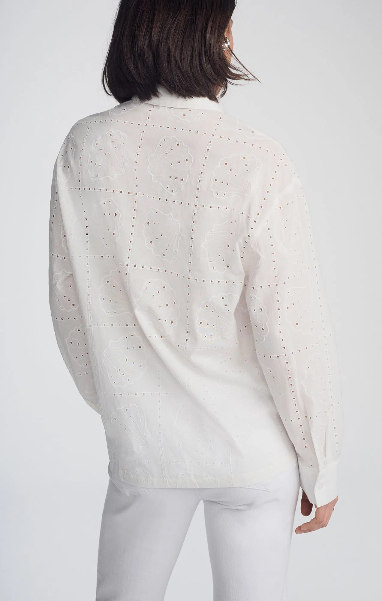 EYELET BUTTON-UP SHIRT IN WHITE sold by Mavi product image thumbnail 5