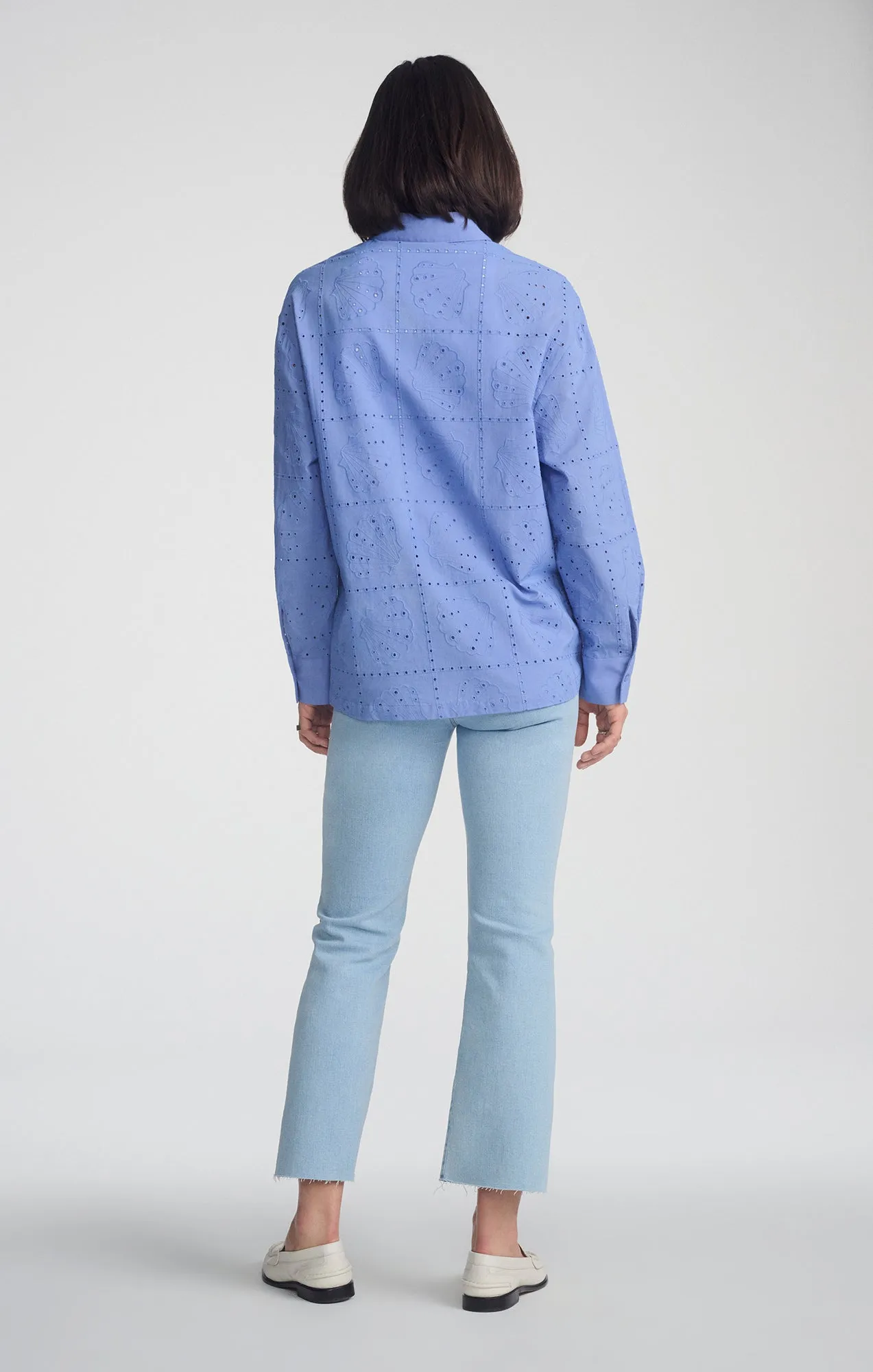 EYELET BUTTON-UP SHIRT IN PERSIAN JEWEL sold by Mavi product image thumbnail 5