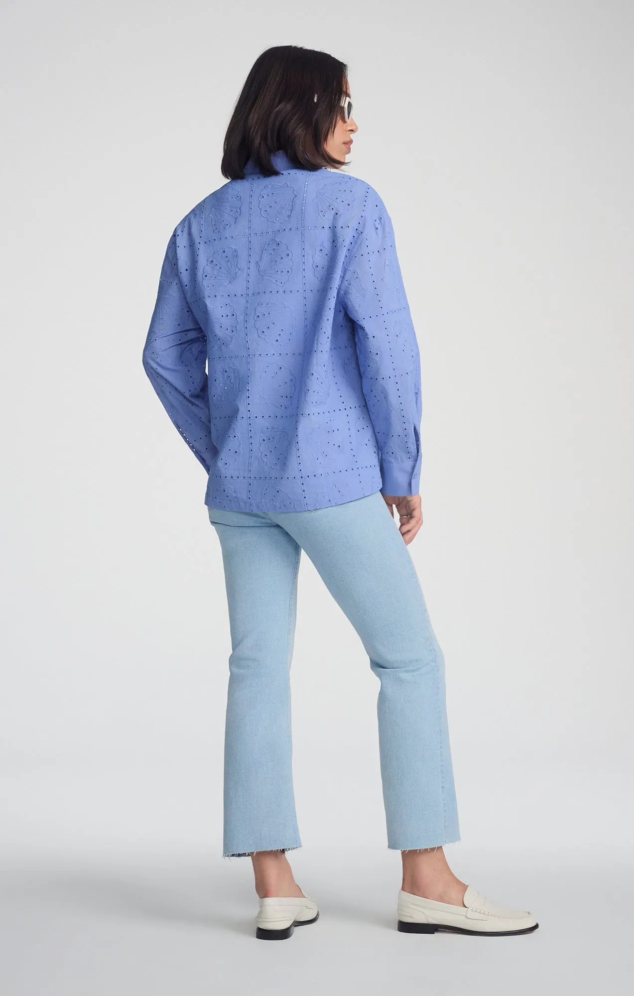 EYELET BUTTON-UP SHIRT IN PERSIAN JEWEL sold by Mavi product image thumbnail 3