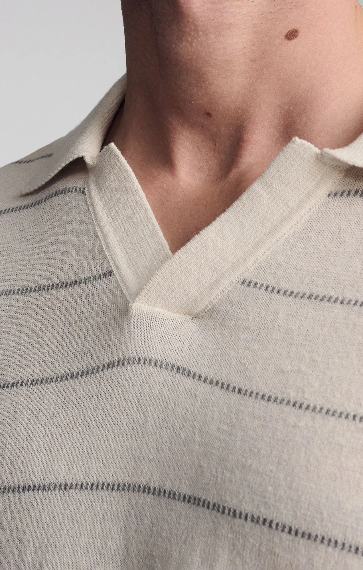 POLO COLLAR SHORT SLEEVE SWEATER IN ANTIQUE WHITE sold by Mavi product image thumbnail 4