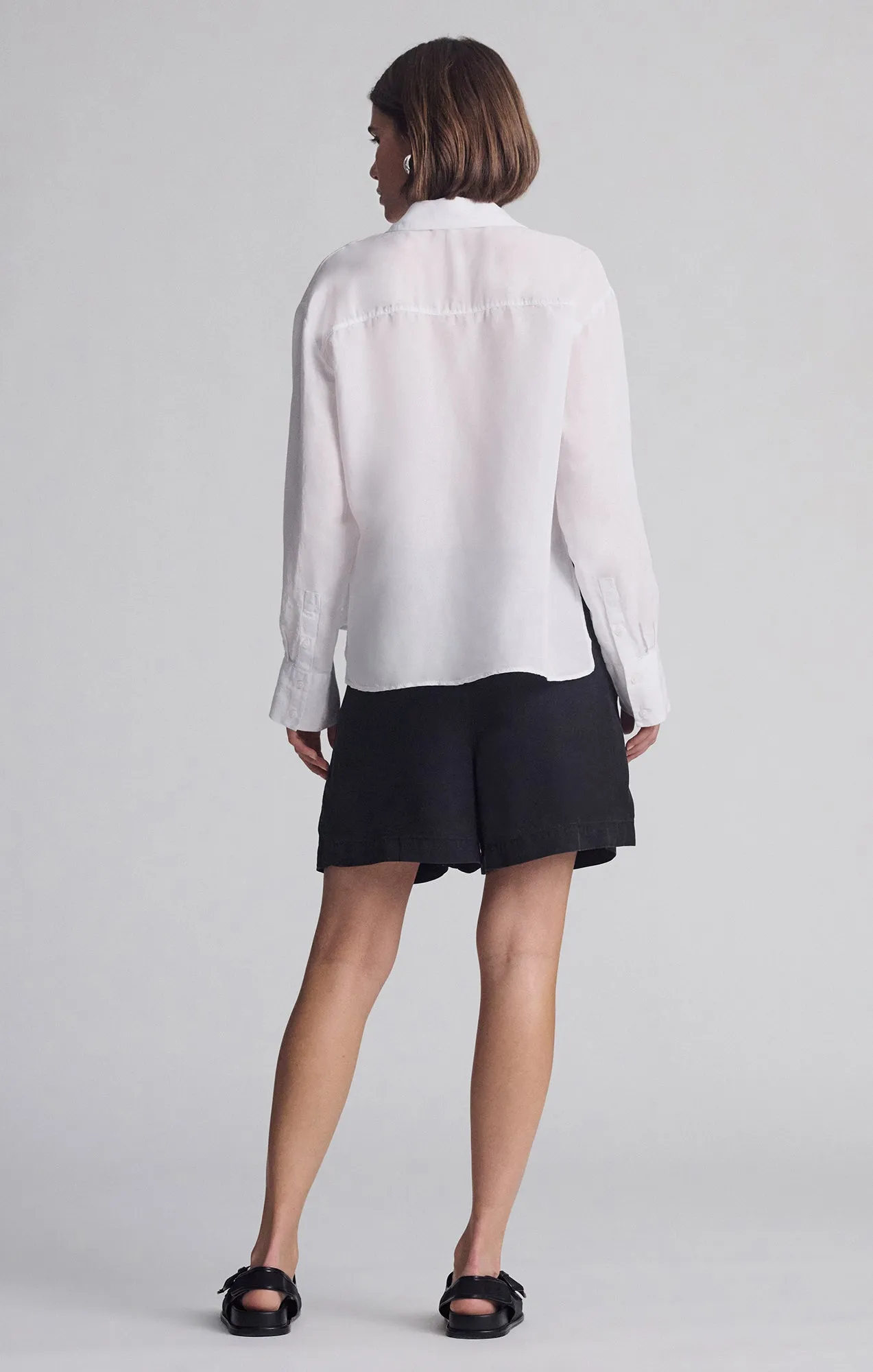 LONG SLEEVE TENCEL™ SHIRT IN WHITE sold by Mavi product image thumbnail 4