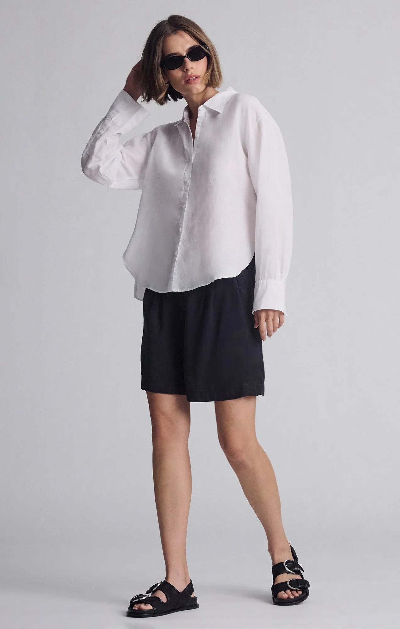 LONG SLEEVE TENCEL™ SHIRT IN WHITE sold by Mavi product image thumbnail 2