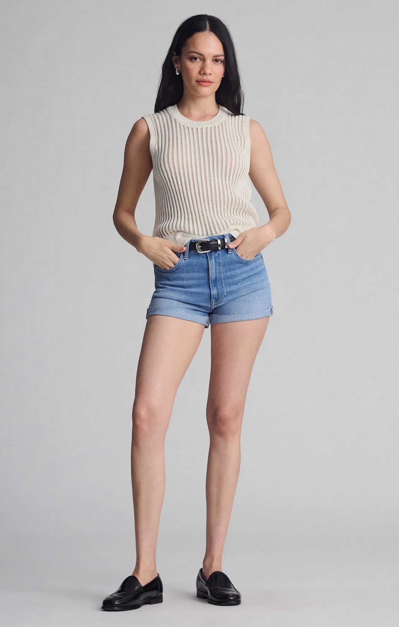 VIVIA CUFFED SHORTS IN LIGHT FLEX BLUE sold by Mavi product image thumbnail 2