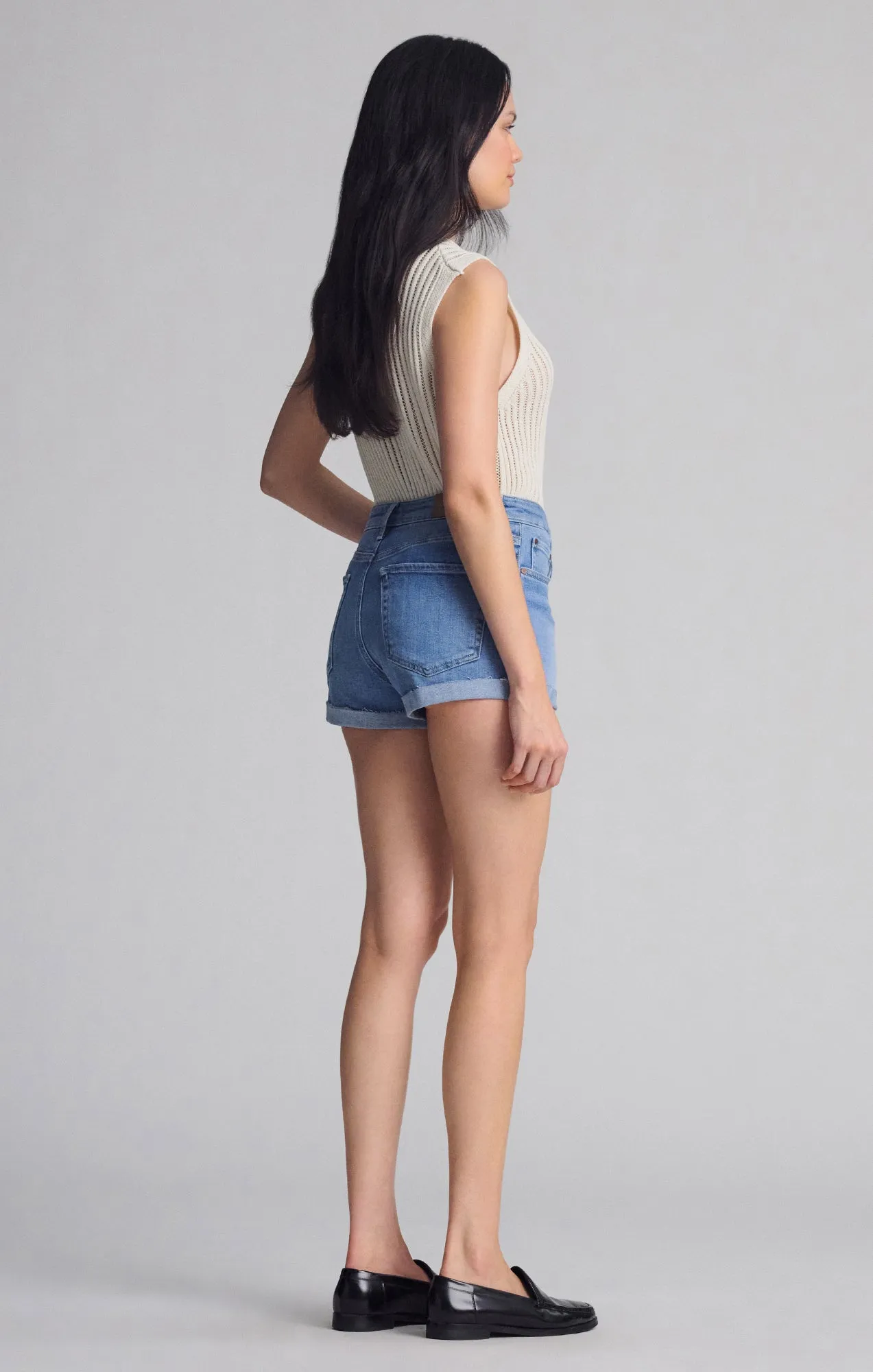 VIVIA CUFFED SHORTS IN LIGHT FLEX BLUE sold by Mavi product image thumbnail 5