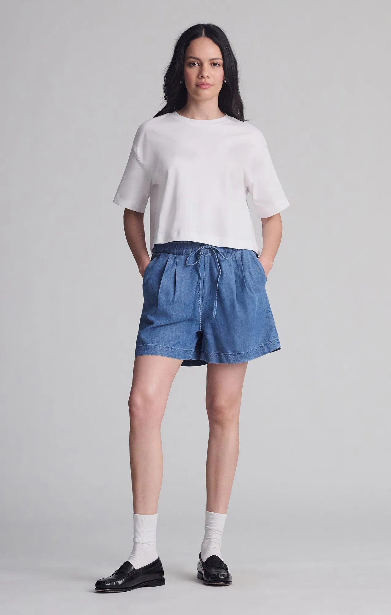 SPORTY LUXE CREW NECK T-SHIRT IN WHITE sold by Mavi product image thumbnail 3