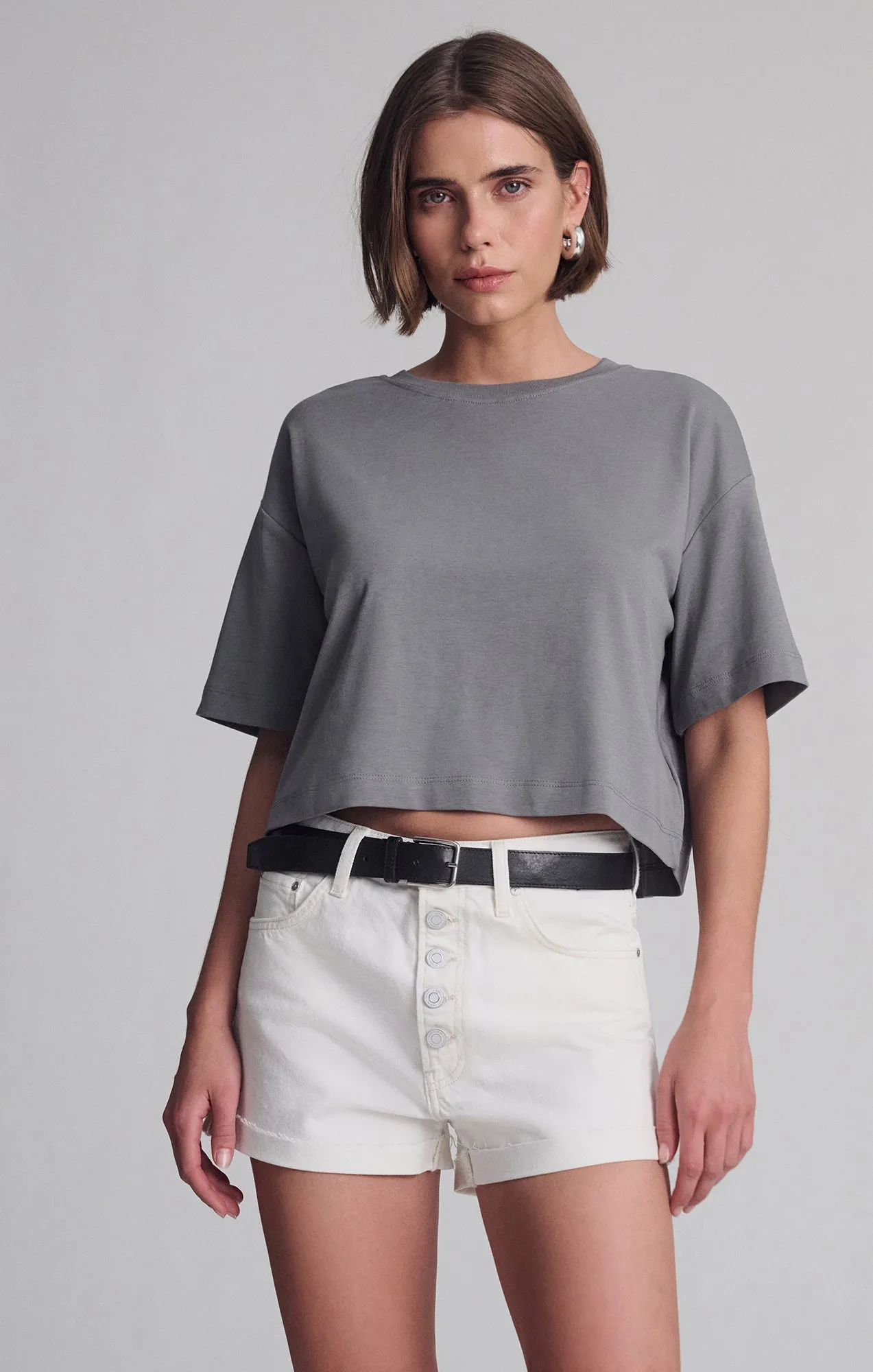 SPORTY LUXE CREW NECK T-SHIRT IN SILENT STORM sold by Mavi product image thumbnail 3