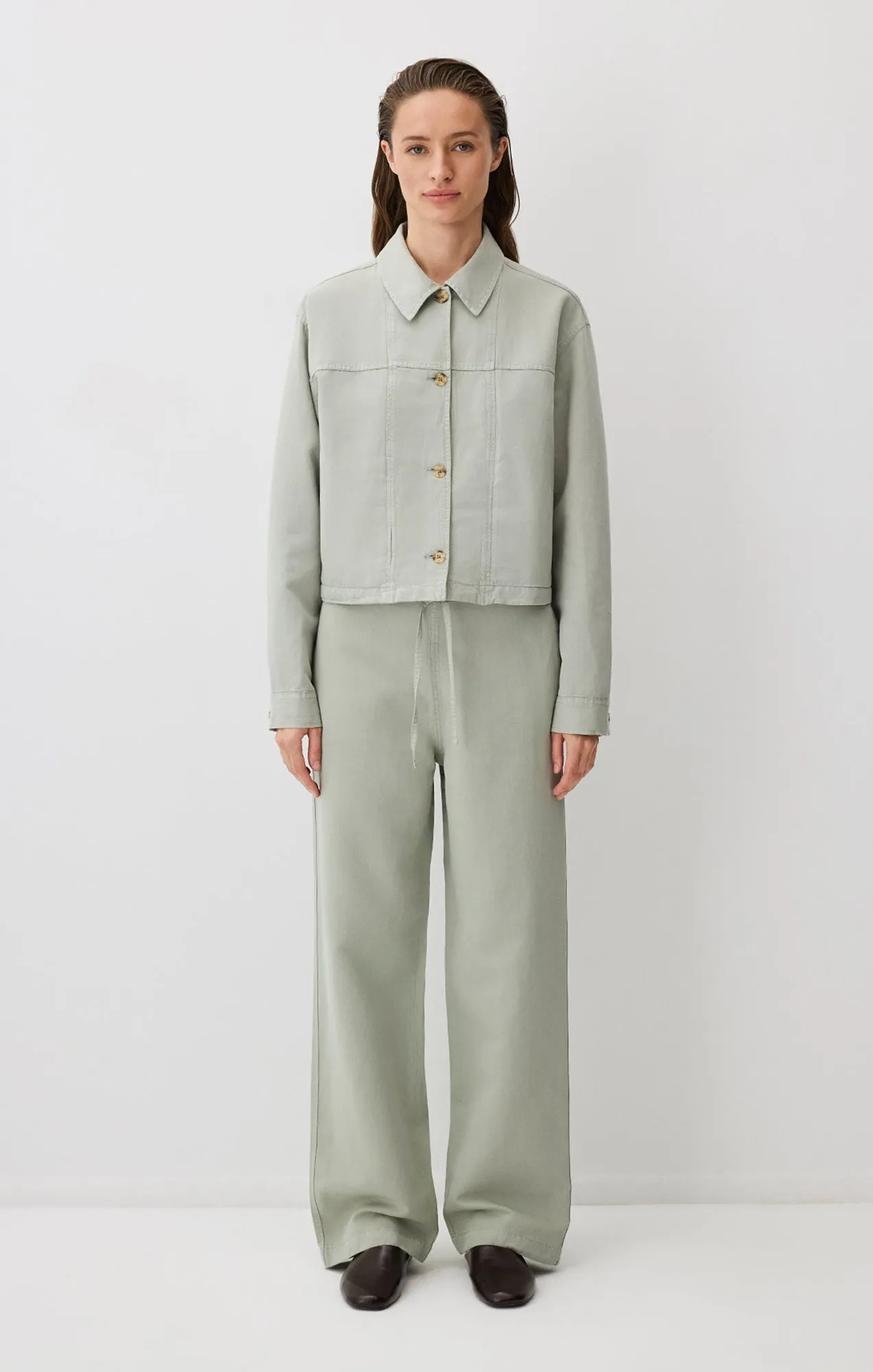 CROPPED TENCEL™ OVERSHIRT IN ABBEY STONE sold by Mavi product image thumbnail 2