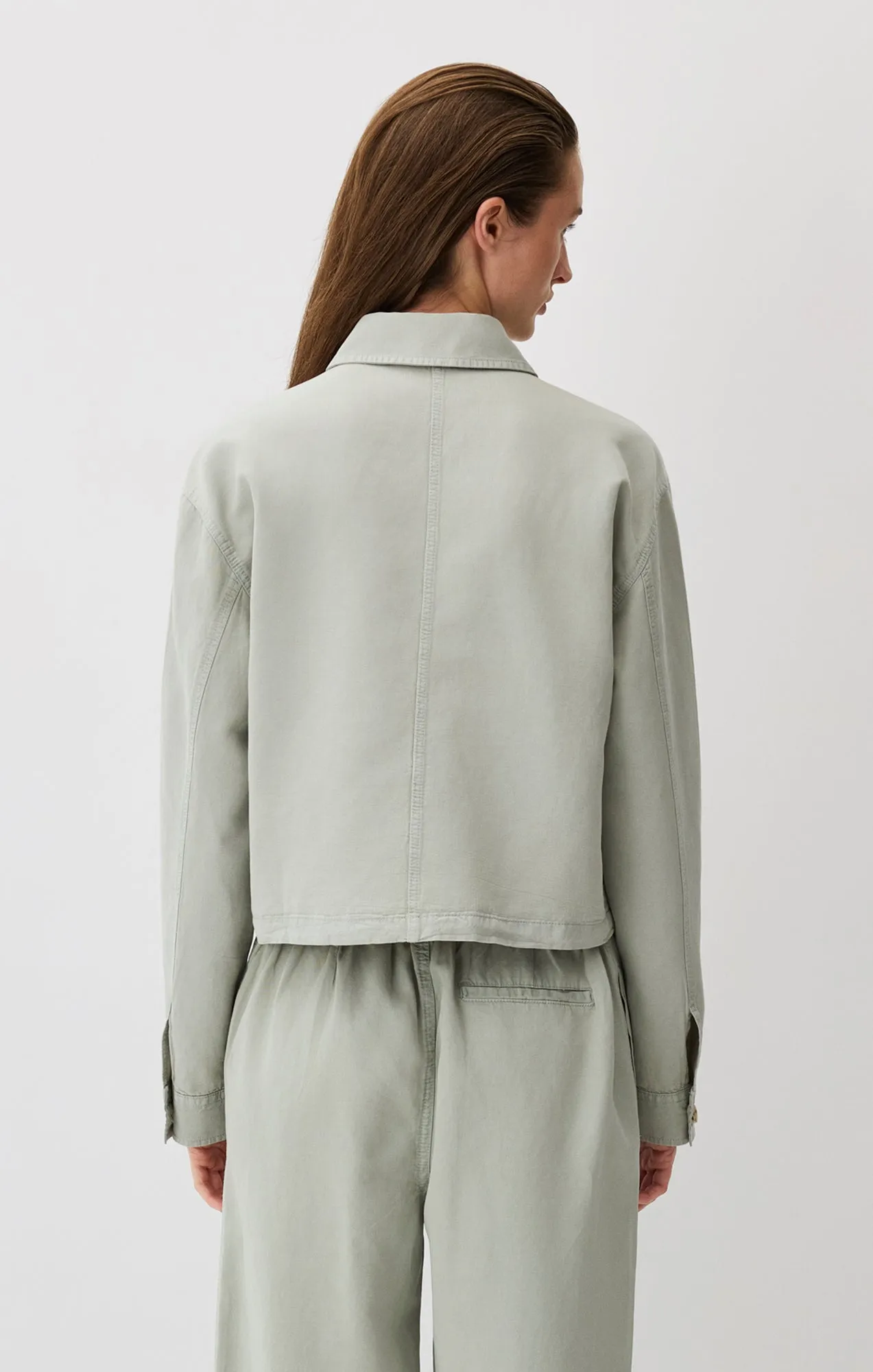 CROPPED TENCEL™ OVERSHIRT IN ABBEY STONE sold by Mavi product image thumbnail 5