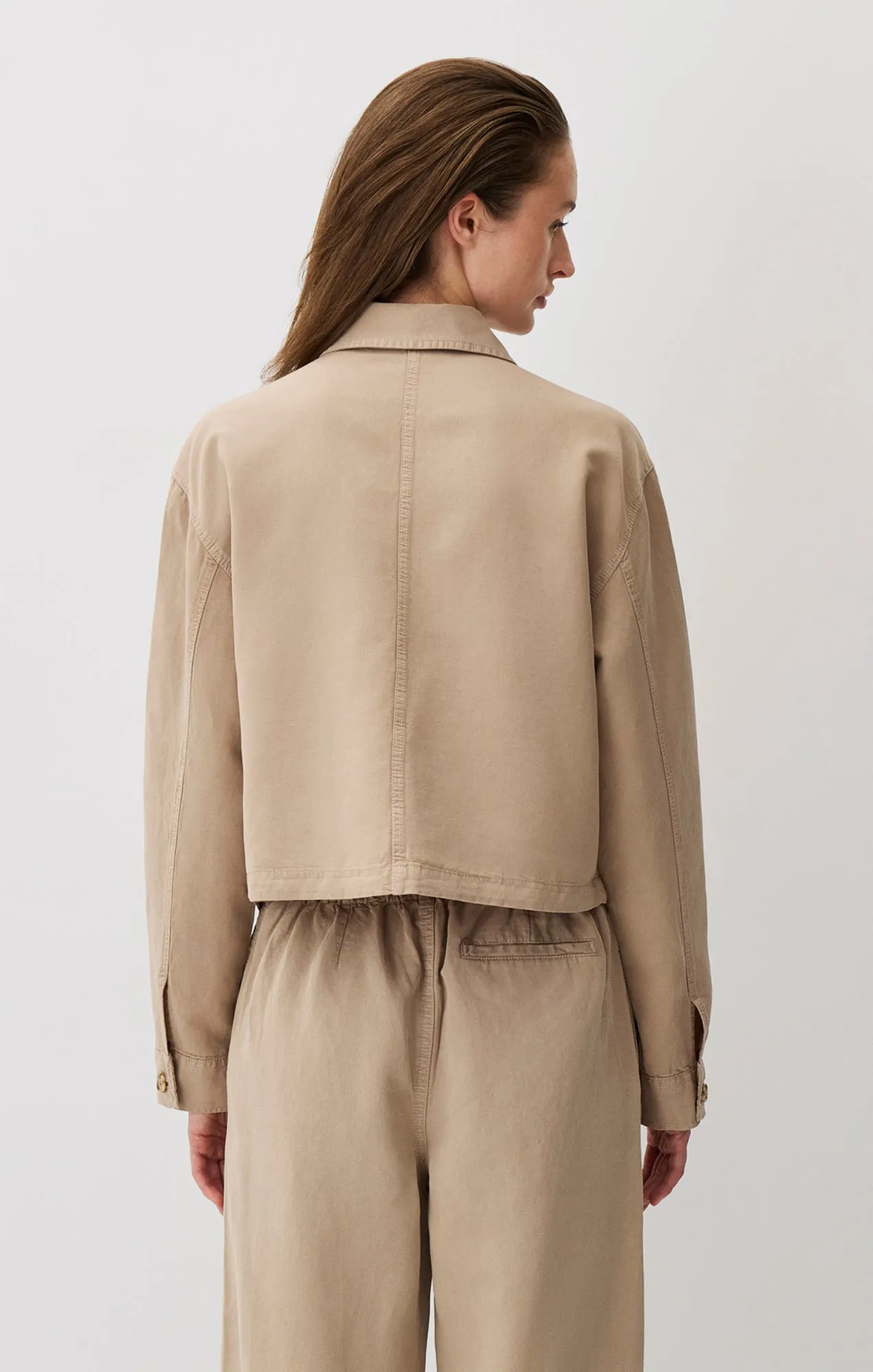 CROPPED TENCEL™ OVERSHIRT IN CHINCHILLA sold by Mavi product image thumbnail 4