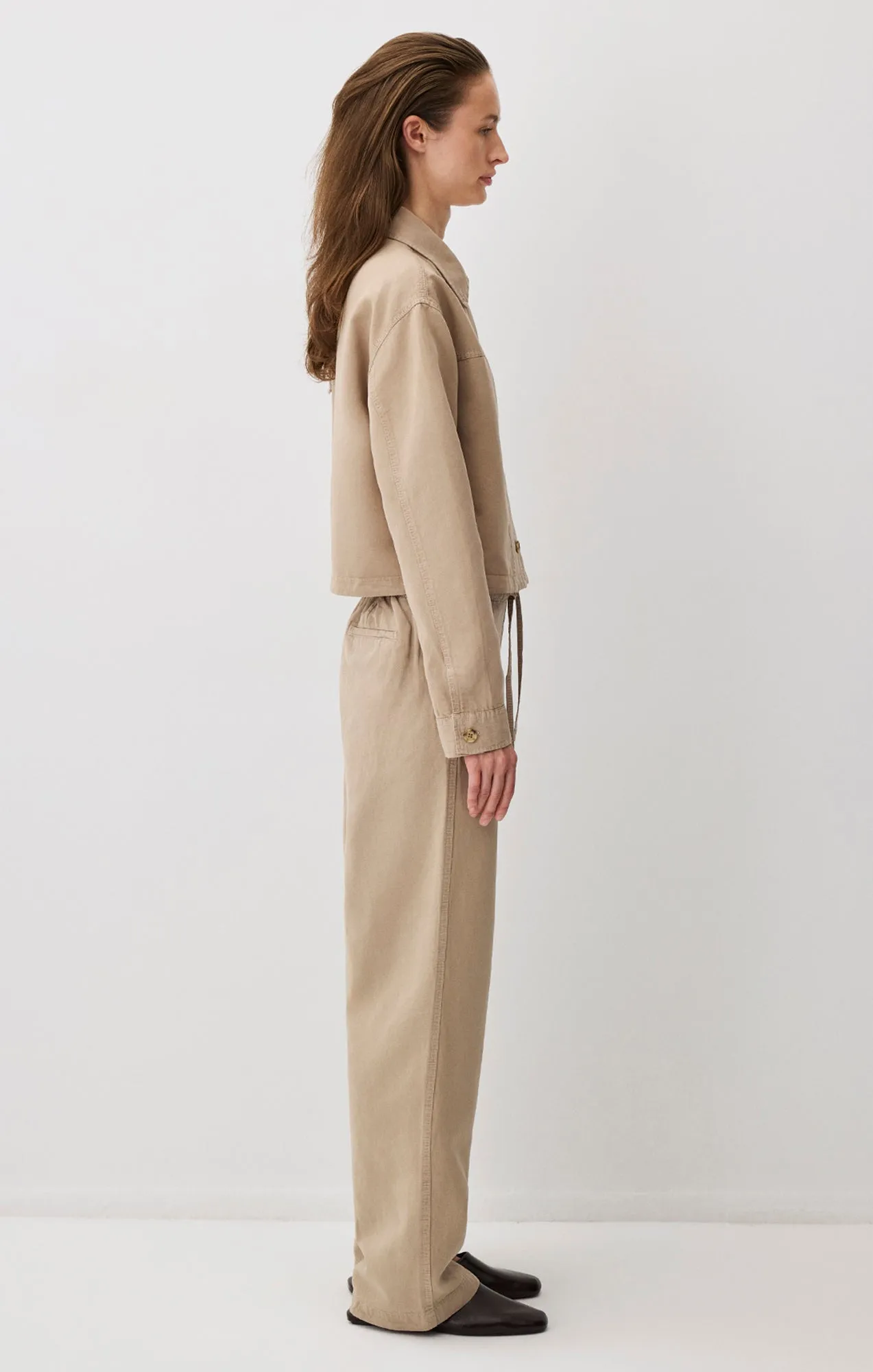 CROPPED TENCEL™ OVERSHIRT IN CHINCHILLA sold by Mavi product image thumbnail 3