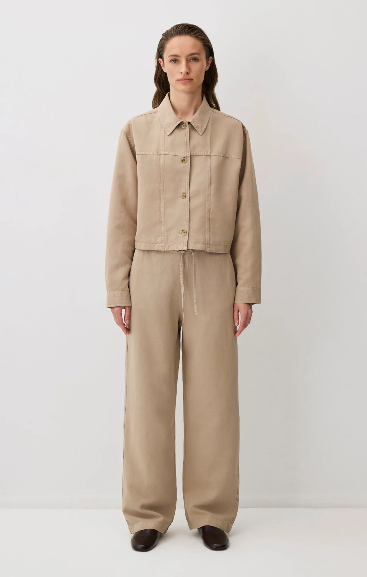 CROPPED TENCEL™ OVERSHIRT IN CHINCHILLA sold by Mavi product image thumbnail 2