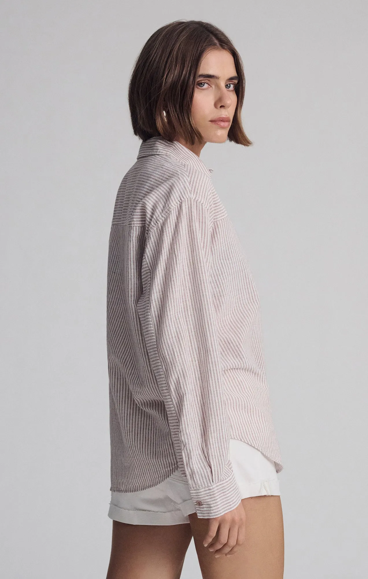 CASUAL BUTTON-UP SHIRT IN NUTMEG STRIPE sold by Mavi product image thumbnail 5