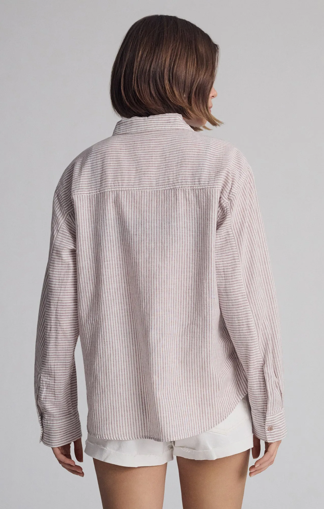 CASUAL BUTTON-UP SHIRT IN NUTMEG STRIPE sold by Mavi product image thumbnail 4