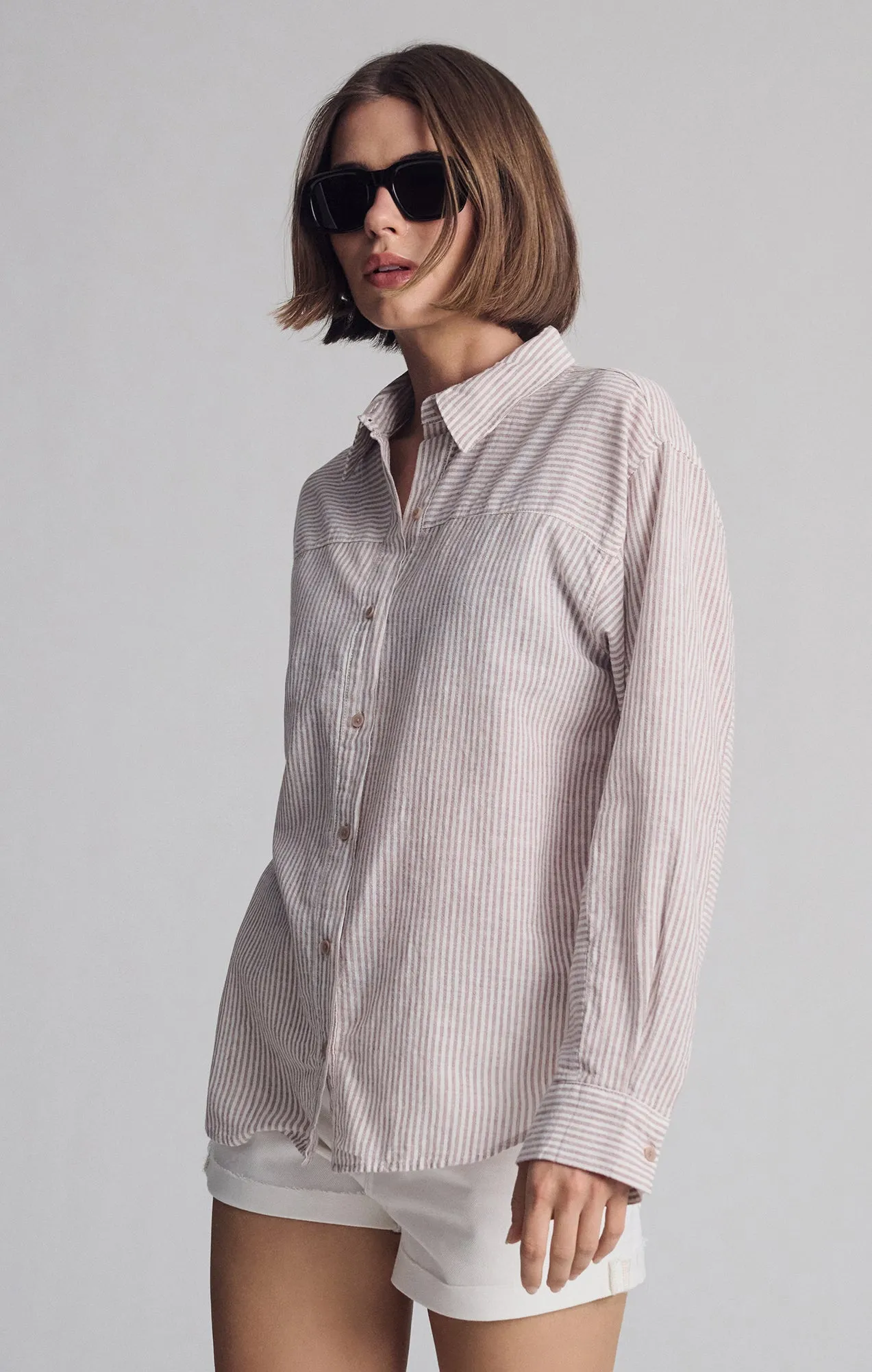 CASUAL BUTTON-UP SHIRT IN NUTMEG STRIPE sold by Mavi