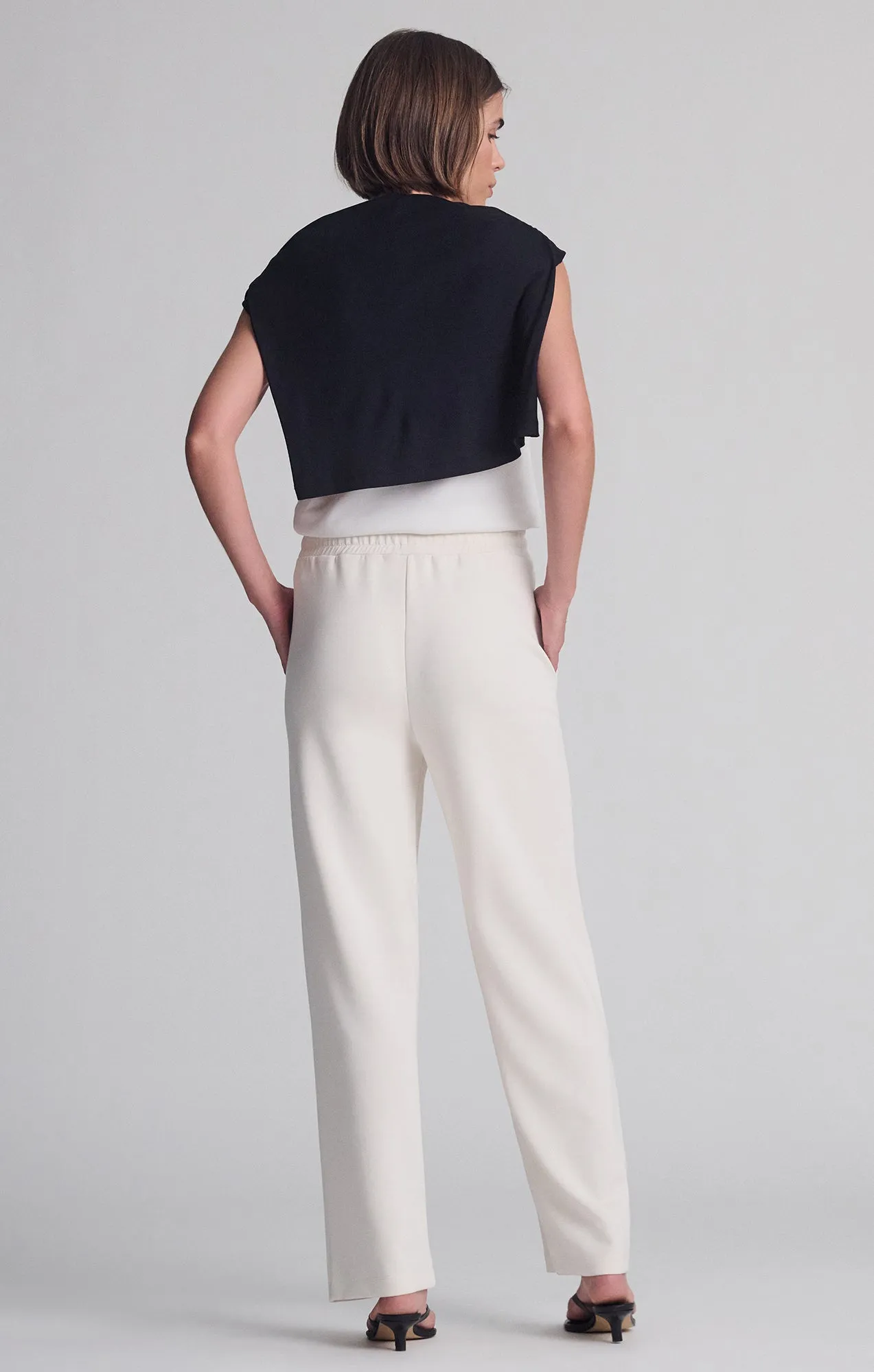 SPORTY LUXE TENCEL™ PANTS IN COCONUT MILK sold by Mavi product image thumbnail 3
