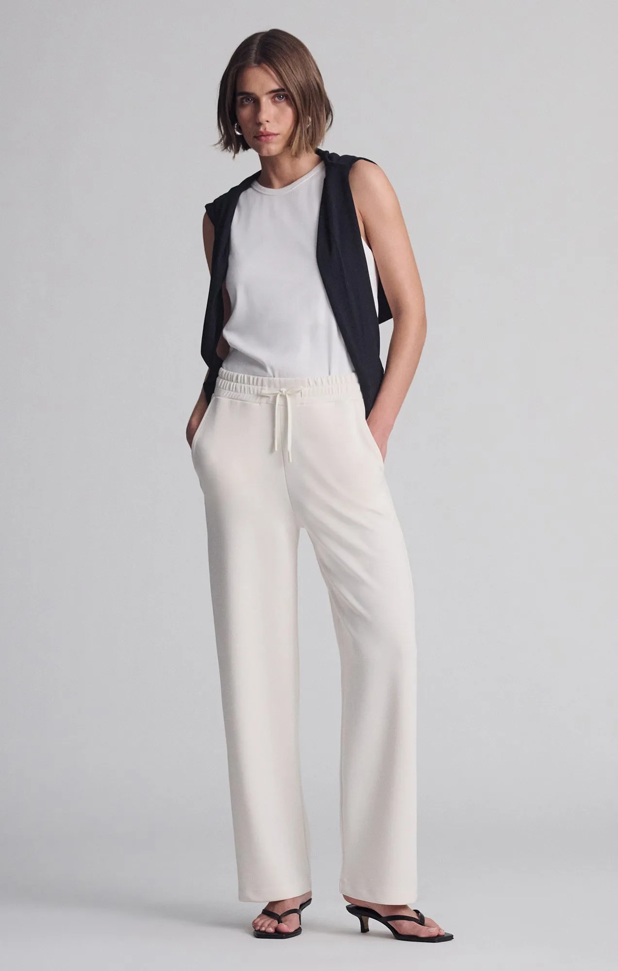 SPORTY LUXE TENCEL™ PANTS IN COCONUT MILK sold by Mavi