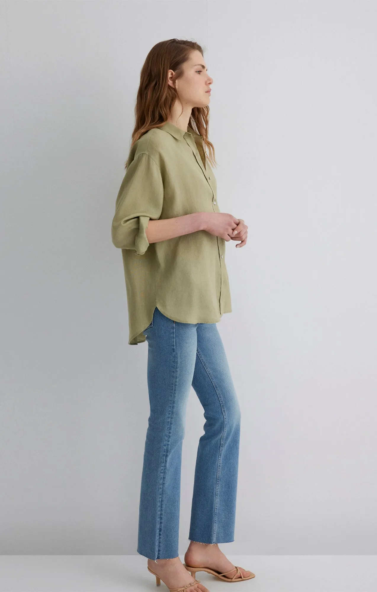 LINEN BUTTON-UP SHIRT IN ELM sold by Mavi product image thumbnail 2