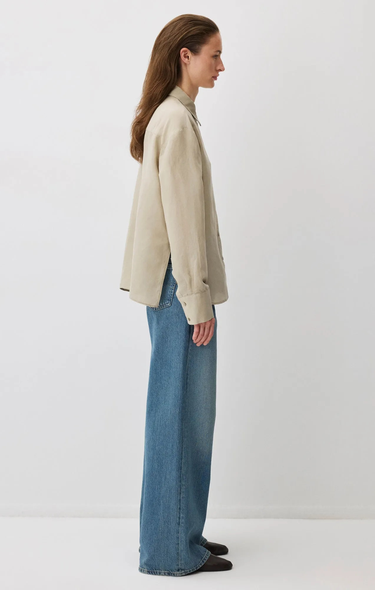 LONG SLEEVE TENCEL™ SHIRT IN ABBEY STONE sold by Mavi product image thumbnail 4