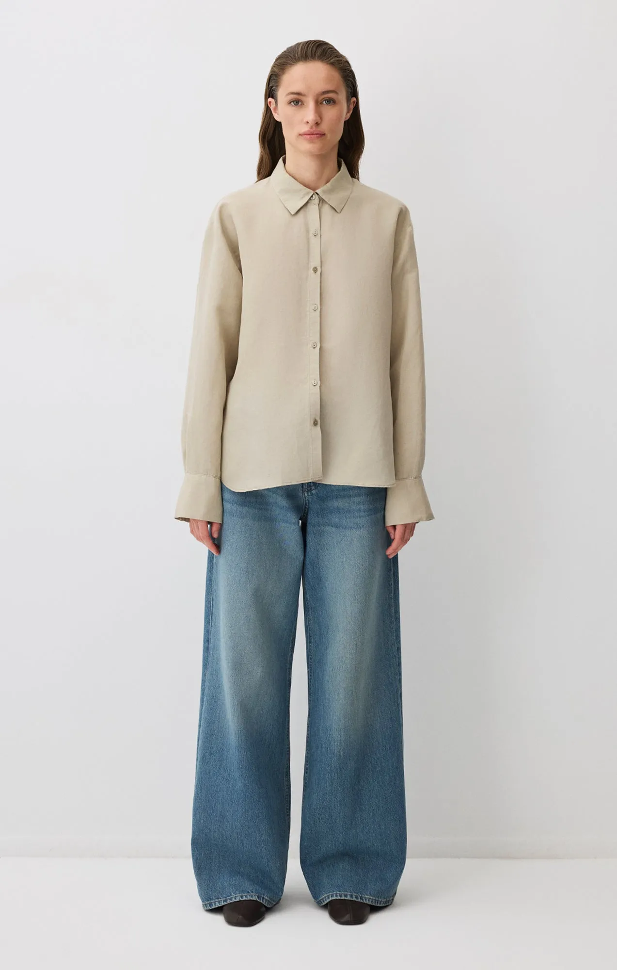 LONG SLEEVE TENCEL™ SHIRT IN ABBEY STONE sold by Mavi product image thumbnail 3