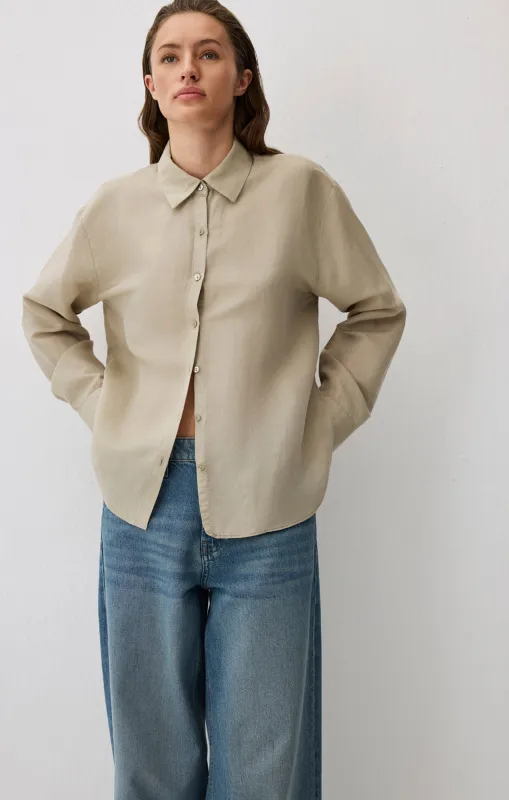 LONG SLEEVE TENCEL™ SHIRT IN ABBEY STONE sold by Mavi