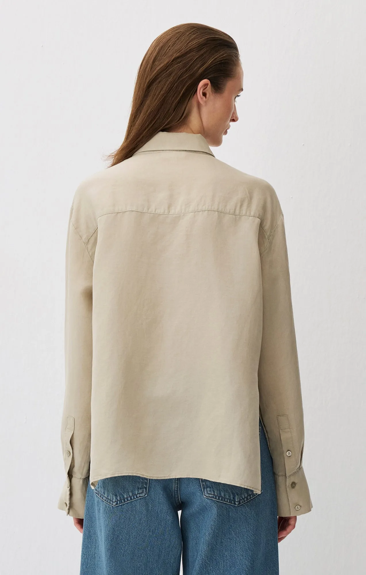 LONG SLEEVE TENCEL™ SHIRT IN ABBEY STONE sold by Mavi product image thumbnail 5