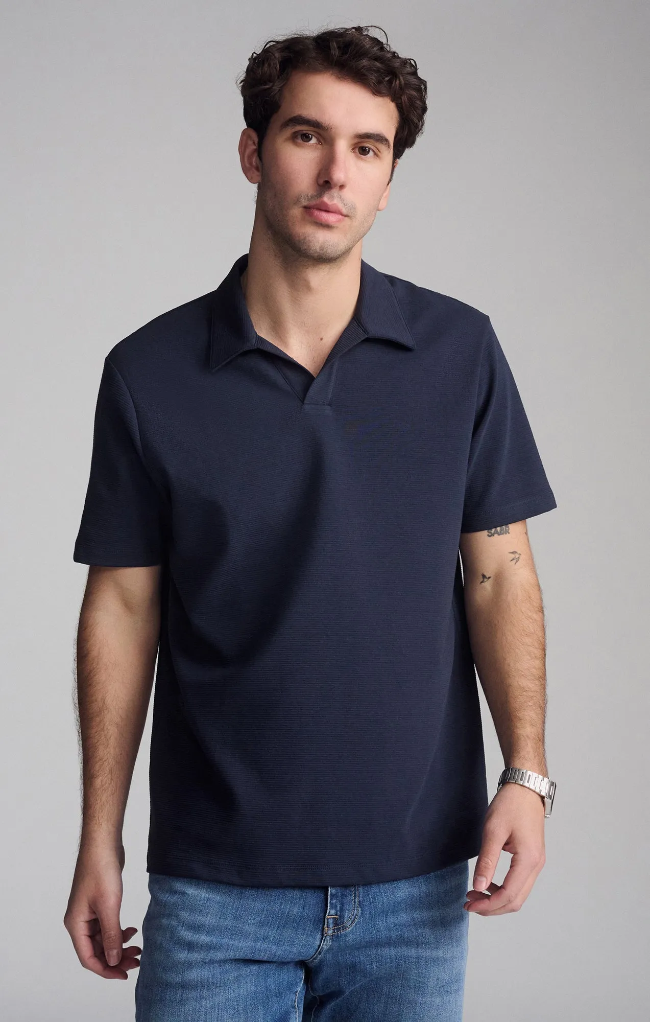 BUTTONLESS POLO SHIRT IN TOTAL ECLIPSE sold by Mavi