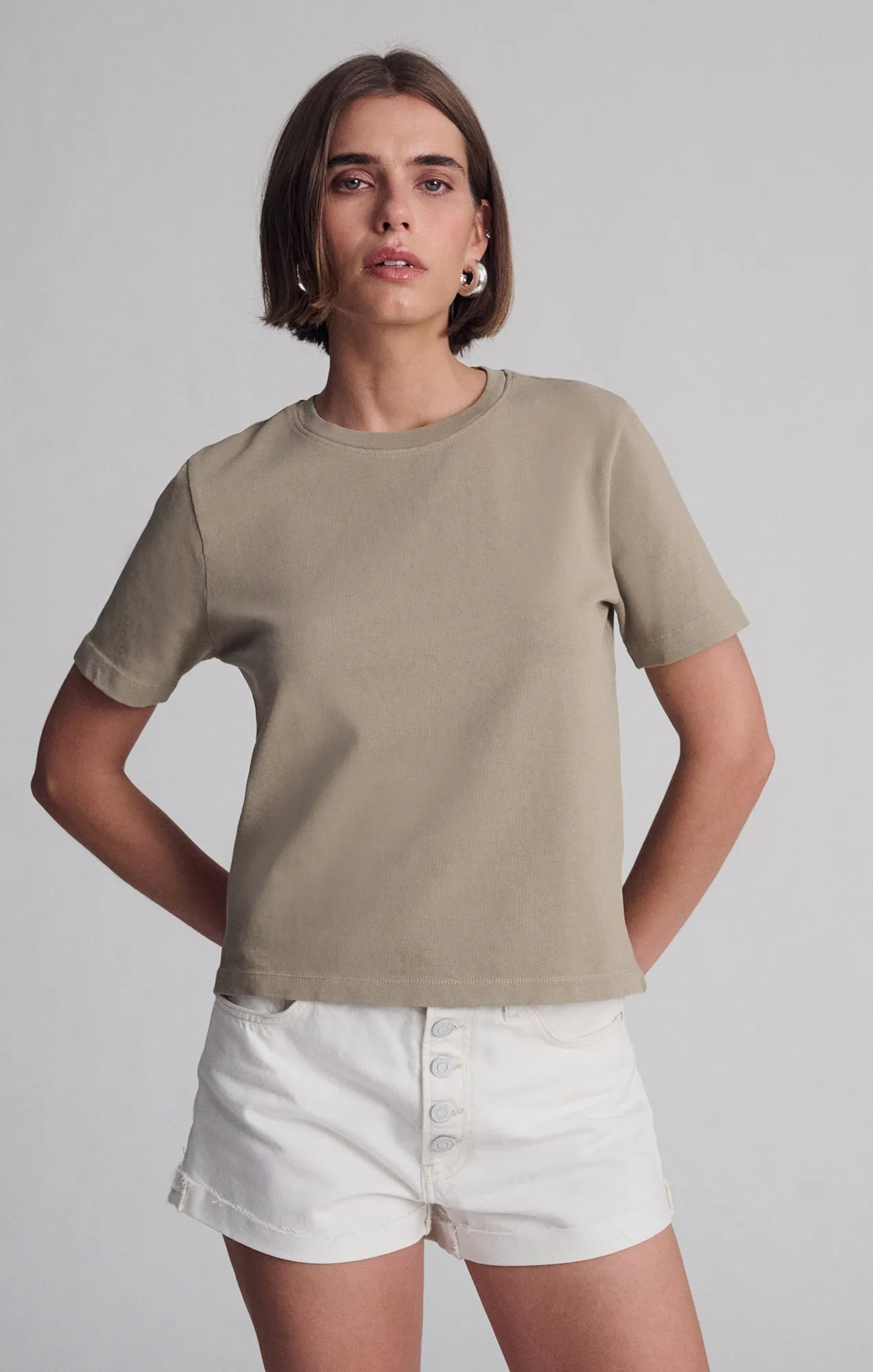 SHORT SLEEVE CREW NECK T-SHIRT IN CHINCHILLA sold by Mavi