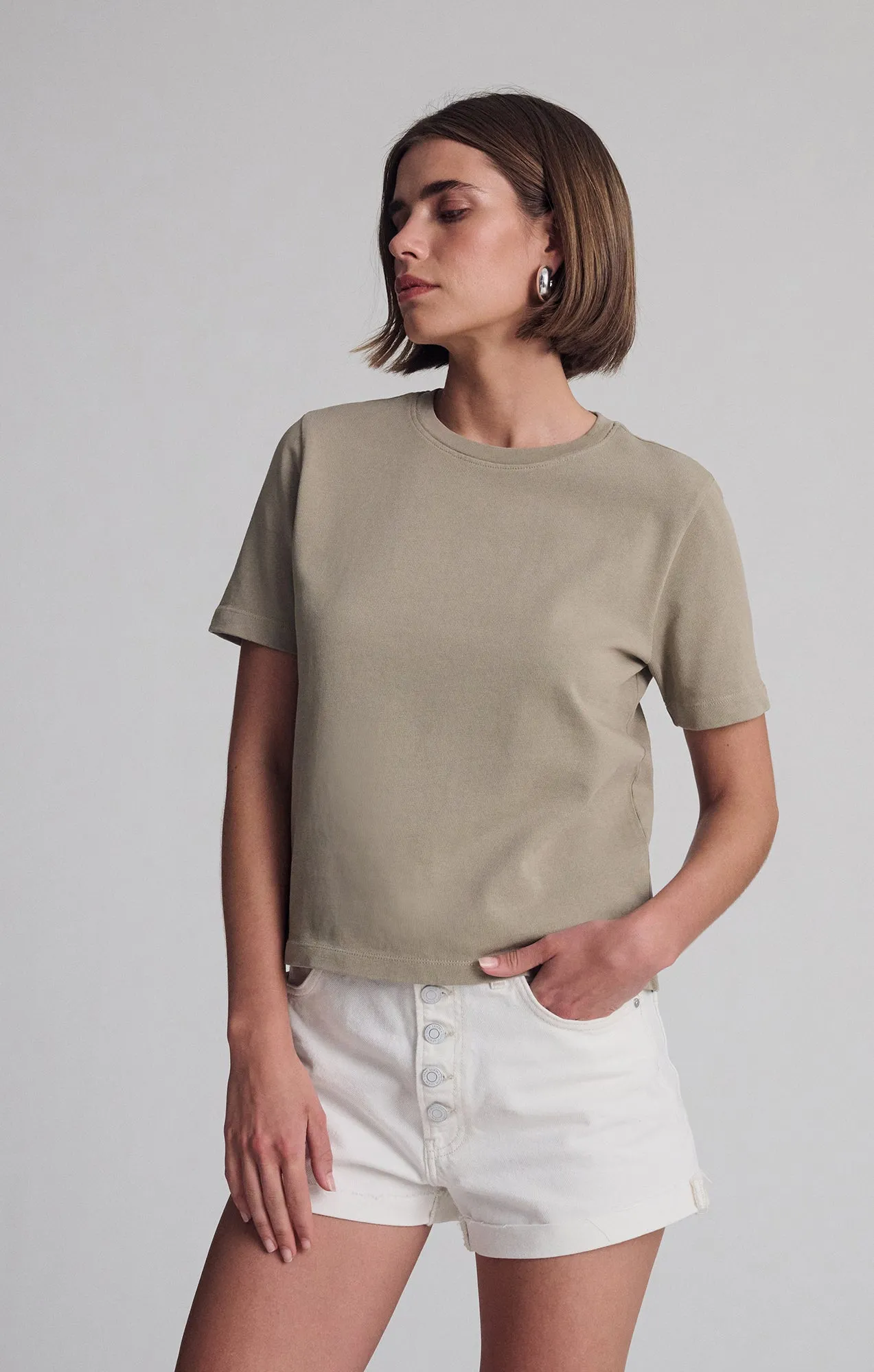 SHORT SLEEVE CREW NECK T-SHIRT IN CHINCHILLA sold by Mavi product image thumbnail 4